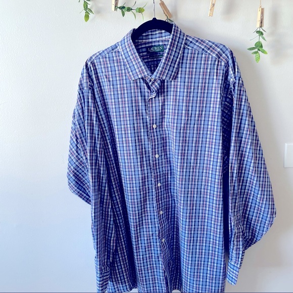 LAUREN Ralph Lauren Big Fit Performance Stretch Botton Down Shirt Size 18.5 - Picture 4 of 6